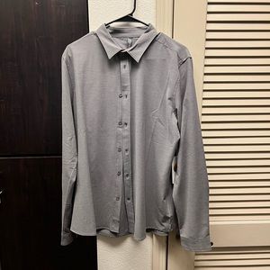 Vuori LS bridge button down large Charcoal